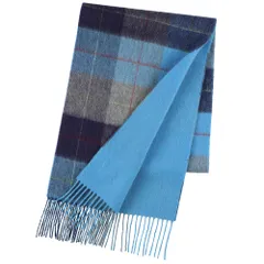 [Elensia] エレンシア カシミヤブレンド リバーシブル マフラー レディース メンズ UVカット98%以上 チェック 30×186cm 160g ターコイズ [ターコイズ]