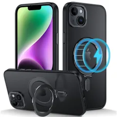 iPhone 14 Plus 用 ケース MagSafe対応 アイフォン14 プラス スタンド機能 OURJOY スマホケース 米軍規格取得 耐衝撃 カメラレンズ保護 あいほん14 Plus 半透明 携帯ケース ワイアレス充電 ストラップホール付き