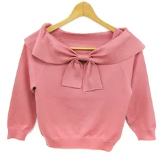 トッコクローゼット ニット トップス 七分袖 リボン レディース Mサイズ ピンク tocco closet 【中古】
