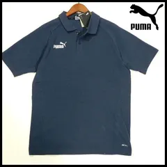 新品 プーマ PUMA 半袖 ポロシャツ M 紺 鹿の子 コットン 吸水速乾 メンズ