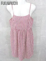 ◇ Sonny Label サニーレーベル ストライプ 膝丈 キャミソール ワンピース F ベージュ ピンク系 レディース 【中古】 【1002798747487】