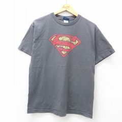XL/古着 半袖 ビンテージ Tシャツ メンズ 00s DCコミックス スーパーマン コットン クルーネック 濃グレー 25jul07 中古