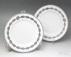 ★★★箱だけ難あり★★★ エルメス(HERMES) シェーヌダンクルプラチナ 4107 プレート 21cm 2枚(ペア)