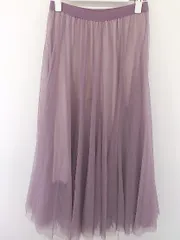 ◇ MEW'S REFINED CLOTHES ウエストゴム チュール ロング フレア スカート サイズ M パープル レディース  【中古】 【1203150009933】