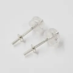 9mm以上の真珠におすすめ 金具のみ スタッド ピアス K14