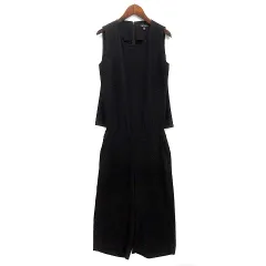 インディヴィ INDIVI ノースリーブ コンビネゾン オールインワン ブラウス ガウチョ ブラック 黒