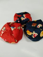 お手玉　和柄　猫　3個