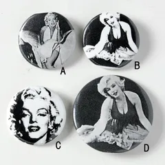 マリリン・モンロー Marilyn Monroe ヴィンテージ 缶バッジ 新品 138-のサムネイル