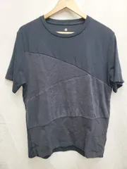 ◇ nano universe ナノユニバース 異素材 切り替え 半袖 Tシャツ カットソー サイズL ネイビー系 メンズ P  【1408200048836】