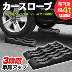 ♪［2個セット］カースロープ ［4t］　　　　　　 高さ3段階 波型  整備用スロープ 耐荷重4t ローダウン車対応