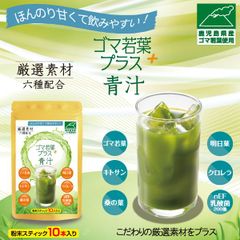 ゴマ若葉プラス 青汁10本入り（10日間分）鹿児島県産ゴマ若葉使用! 厳選された６種類の素材