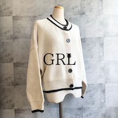 【匿名☆美品】GRL　グレイル　ニットカーディガン　カーディガン　ニット　ローゲージ　ドロップショルダー　セーター　白