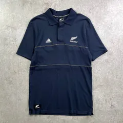 00年代 adidas アディダス ALL BLACKS オールブラックス ポロシャツ 鹿の子 メンズM 