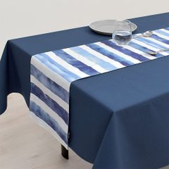 【迅速発送】スタイルデコール(STYLE Decor) テーブルランナー・テーブルセンター (30cm×130cm) 綿100% リバーシブルタイプ ブルーホライズン W2600310