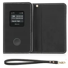 新品 【リチャージWiFi】 T8/T8SL専用 モバイルルーター ケース カバー あり フリップタイプ マグネット式 全面保護 耐衝撃 放熱性(ブラック) (BLACK)