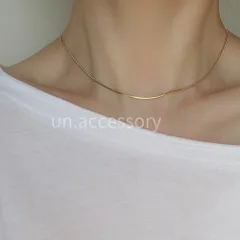 ステンレス スネークチェーン ネックレス ゴールド 華奢 金属アレルギー対応 シンプル コーデ 韓国 大人 おしゃれ トレンド 20代 30代 40代 50代 ZARA TODAYFUL kbf topshop jeanasis 好きな方へ