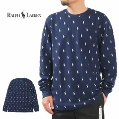ポロ ラルフローレン ワッフル サーマルTシャツ 長袖 ロンT S M L XL LL サイズ アンダーウェア インナー 部屋着 パジャマ ルームウェア メンズ レディース ネイビー 紺 POLO RALPH LAUREN 長袖 PW25HF 総柄 ポニーメン
