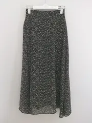 ◇ selectMOCA セレクトモカ 花柄 ロング フレア スカート ブラック ホワイト レディース P  【中古】 【1208260017397】