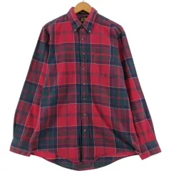 古着 90年代 エディーバウアー Eddie Bauer 長袖 ボタンダウン 黒タグ フランネルチェックシャツ USA製 メンズL相当/eaa533658