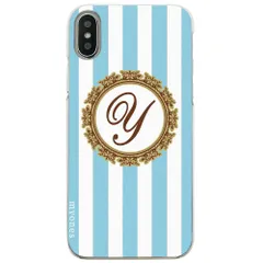 【新品未使用】Xperia 1 SO-03L/SOV40 エクスペリア1 xperia1 クリア ハードケース ( ストライプブルー イニシャルY ) ボーダー ストライプ イニシャル cl-initial1-so03l-ca034_f_y