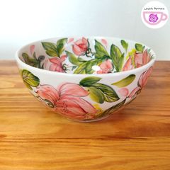 直径16cm　ボウル　どんぶり　ピンクの芍薬模様　ポーランド食器　ツェラミカミレナ　ポーリッシュポタリー　ボレスワヴィエツ　オーブン・電子レンジ・食洗機対応