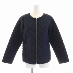 メルローズ MELROSE キルティングジャケット ノーカラー 中綿 ジップアップ アウター 紺 ネイビー /YMのサムネイル