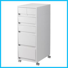 【組み立て済】IKEA HELMER ホワイト 6段引き出し収納キャビネット イケア（IKEA） HELMER ヘルメル 引き出しユニット キャスター付き