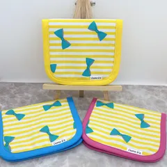 《イエローストライプリボン》移動ポケット＊サニタリーポーチ＊