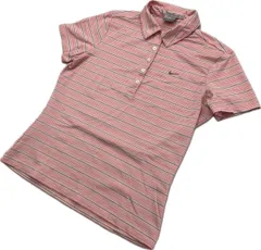 NIKE GOLF ☆ 速乾 ドライ フィット ボーダー ピンク 半袖 ポロシャツ ピンク レディース M スポーツ トレーニング ナイキ ゴルフ■H300