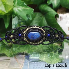 蒼き聖石＊ラピスラズリ マクラメブレスレット《天然石／ハンドメイド》52