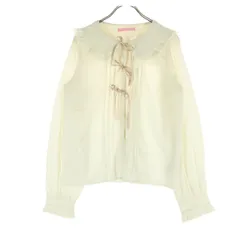 美品 Honey Cinnamon ハニーシナモン レース 長袖 ブラウス F アイボリー セーラー リボン レディース 古着