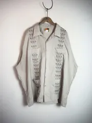 90S guayabera HABAND グアヤべラ ビンテージ 半袖 キューバ シャツ 開襟 ベージュ 104P★4