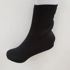 韓国ボア入りミドルポソン靴下３足（黒）