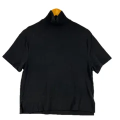 美品 ノーブランド  無地 秋冬 AW 半袖Tシャツ コットン ブラック レディース ハイネック【古着】【中古】【送料無料】