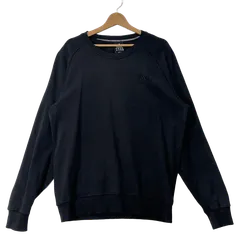 adidas アディダス スウェット トレーナー ロンT ワンポイント刺繡 オーバーサイズ ビッグシルエット CHINA製 Lサイズ ブラック