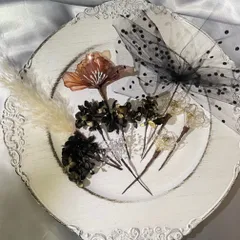 成人式　結婚式　ウェディング　卒業式　ドライフラワー　髪飾り　和装　ブラック
