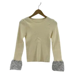 PROPORTION プロポーションボディドレッシング 袖レース リブニット sizeＳ/アイボリー