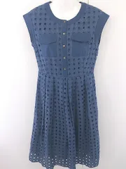 ◇ CROLLA クローラ 総刺繍 ノースリーブ 膝下丈 ワンピース サイズ38 ネイビー レディース  【中古】 【1204050007852】のサムネイル
