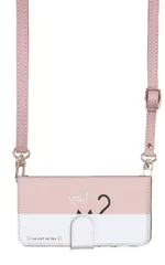 iPhone 16e ケース 手帳型 アイフォン16e スマホケース スマホショルダー レザー ストラップ 猫 ねこ かわいい 調節可能 130cm  カラー04