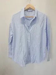 ◇ Θ ZARA ザラ 長袖 シャツ サイズL ブルー レディース E  【1503040006739】