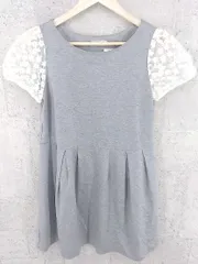 ◇ anatelier アナトリエ 0 半袖 膝丈 ワンピース 38 グレー レディース  【中古】 【1002799324670】