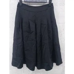 ◇ M-PREMIER black 膝丈 プリーツ フレア スカート 34 ブラック *  【1002797031419】