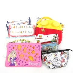 ディズニー ポーチ マルチケース ぬいぐるみポシェット くまのプーさん等 11点セット まとめて 大量 レディース Disney 【中古】