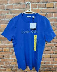 カルバンクライン Calvin Klein Jeans ロゴ メンズ Tシャツ ブルー Sサイズ 403G223 #38232 身長170cm 半袖