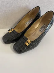 VERSACE ヴェルサーチ メデューサ パンプス ブラック X ゴールド  黒X金　37 23.5cm