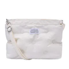 ホワイト [MORGEN SKY] キルティングバッグ レディース ショルダー カバン トートバッグ ふわふわ 雲 軽量 大容量 肩掛け 手提げ 斜めがけ 2way 無地 BAG22 (ホワイト)