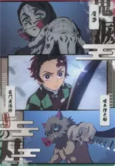 【中古】ポスター 魘夢＆竈門炭治郎＆嘴平伊之助 「ジャンボカードダス 鬼滅の刃 クリアビジュアルポスター ～無限列車編 其の弐～」