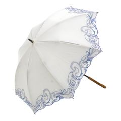 シノワズリーモダンペイズリー刺繍かわず張り晴雨兼用ショート長日傘