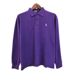 Polo by Ralph Lauren ポロ ラルフローレン ワンポイントロゴ 長袖ポロシャツ パープル(メンズ L)中古 古着 T8443