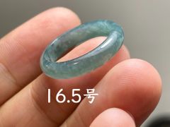 L13-70 氷糯種 青色 16.5号 グアテマラ産 A貨 本翡翠 くりぬき リング